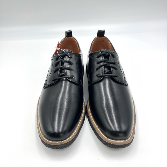 Deer Stags Boys Kids Zander Black Faux Vegan Leather Oxford Derby Dress Shoes 13 - Picture 3 of 14